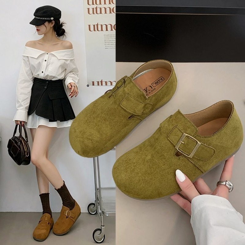 Women'S Shoes - Kadın Süet Kapalı Topuklu Birken Ayakkabılar