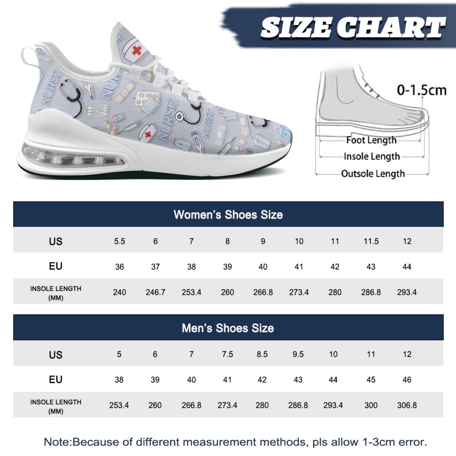 PENSTROLL Hemşirelik Temalı, N - Breathable Mesh Athletic Shoes incelemesi ve fiyatı