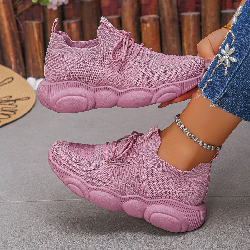 Kadın Spor Ayakkabıları Yeni T - Knit Fabric Lace Up Sneakers incelemesi ve fiyatı